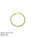 Bracciale tennis in acciaio inossidabile placcato oro 14K con zirconi verde oliva - Oro - Agosto Verde Oliva