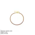 Bracciale tennis con pietre di zirconia rosa e acciaio inossidabile placcato oro 14K - Oro-Ottobre Rosa