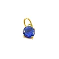 18k gold plated stainless steel December birthstone pendant with blue faceted zircon - September Royal Blue - Gold