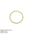 Bracciale tennis scintillante in acciaio inossidabile placcato oro 14K con zirconi tondi - Oro - Novembre Giallo Chiaro