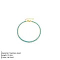 Bracciale tennis in acciaio inossidabile placcato oro 14K con zirconi blu chiaro - Oro - Dicembre Blu Aqua