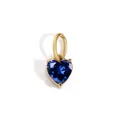 Elegant heart-shaped pendant with dark blue zircon and 18K gold-plated setting - 1 Piece / September Royal Blue - Gold
