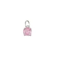Exquisite 18k silver plated stainless steel pendant with round pink birthstone charm - October Pink / Silver