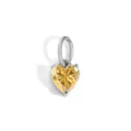 Minimalist heart-shaped yellow zircon pendant accessory with silver-tone three-prong setting - 1 Piece / November Light Yellow - Silver