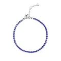 Tennisarmband in Silberoptik mit quadratisch geschliffenen blauen Zirkonia-Steinen - Silber - September Königsblau