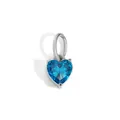 Sky blue heart-cut zircon pendant with silver claw setting for elegant necklaces - 1 Piece / December Lake Blue - Silver