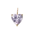 Light purple heart-shaped crystal pendant with gold-plated stainless steel setting - 5x5mm / February Violet - Gold