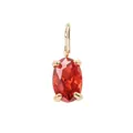 Elegante ciondolo d'oro con gemma ovale rosso-arancio sfaccettata e incastonatura a quattro griffe - 4*6mm / Gennaio Rosso - Oro