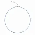 Collana in argento con pietre quadrate azzurre e chiusura a moschettone - Argento - Marzo Blu Chiaro