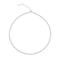 Collier tennis en acier inoxydable argenté avec zircons ronds et chaîne réglable - Argent - Avril Blanc