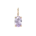Squisito ciondolo con gemma ovale lilla chiaro con montatura dorata lucida - 4*6mm / Febbraio Violetto - Oro
