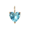Sky blue heart-shaped crystal pendant with gold-plated stainless steel setting - March Light Blue - Gold