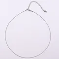 Collana a catena argentata minimalista con chiusura a moschettone e catenella regolabile - 38+5cm / Argento