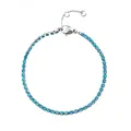 Silberfarbenes Tennisarmband mit runden hellblauen Zirkonia in einer 4-Krallen-Fassung - Silber - Dezember Aquablau