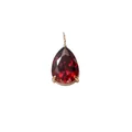 Pear-shaped red zircon pendant with 14K gold-plated three-claw setting for DIY jewelry - January Red - Gold