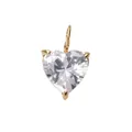 Golden heart-shaped crystal pendant with transparent gemstone in a three-prong setting - April White - Gold