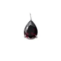 Silver 14K gold plated teardrop necklace featuring a deep red gemstone and three-prong setting - January Red-Silver Color