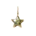 Star-shaped pendant with green crystal in golden stainless steel frame for DIY jewelry - August Light Green Star - Gold Style (YPS3015)