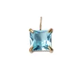 Square light blue gemstone pendant in gold finish with spherical four-prong setting - 5x5mm / Gold - March Light Blue