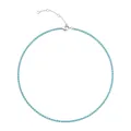 Collier tennis délicat avec zircons bleu clair et chaîne en acier inoxydable argenté - Argent - Décembre Bleu Aqua