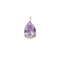 Elegant 14K gold pear-shaped purple zircon pendant charm for DIY jewelry making - February Violet - Gold