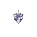 14K vergoldeter Edelstahl-Herzanhänger mit lavendelfarbenem Edelstein in Krallenfassung - Februar Violett-Silber