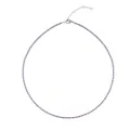 Elegante collana tennis con zirconi viola e catena in acciaio inossidabile argento - Argento-Febbraio Viola Profondo