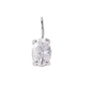 Ciondolo ovale con cristallo trasparente e montatura a quattro griffe in argento DIY - Aprile Bianco - Argento