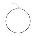 Collier tennis argenté serti de zircons verts avec fermoir mousqueton et chaîne réglable - Argent - Mai Vert