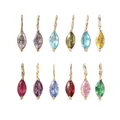 Bunte Anhänger im Marquise-Schliff mit eleganten vergoldeten Metallschleifen - 12er Set-Gold