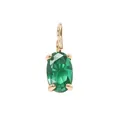 Elegante ciondolo con gemma verde ovale e chiusura dorata per gioielli fai da te - Maggio Verde - Oro
