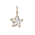 Minimalist gold stainless steel star pendant featuring a clear crystal gemstone inlay - April White Star - Gold Style (YPS3015)