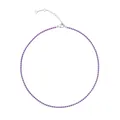 Collier tennis argenté délicat avec zircons violets carrés et chaîne de réglage - Argent-Juin Mauve