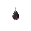 Eleganter birnenförmiger lila Zirkon-Anhänger mit 14K Goldhaken für DIY-Schmuckgestaltung - Juni Magenta - Gold