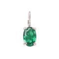 Pendente con smeraldo ovale e incastonatura a quattro griffe in argento per gioielli - Maggio Verde - Argento