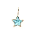 Star-shaped light blue crystal pendant with gold-plated stainless steel setting - March Light Blue Star - Gold Style (YPS3015)