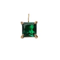 Square emerald green crystal pendant with vintage gold four-claw setting for jewelry - 5x5mm / Gold - May Green