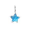 Pentagram S-hook pendant featuring a light blue star-shaped crystal in silver finish - December Lake Blue Star - Steel Style (YPS3015)