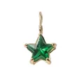 Star-shaped stainless steel pendant with emerald green crystal and golden base finish - May Green Star - Gold Style (YPS3015)