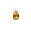 Eleganter gelber Zirkonia Anhänger in Tropfenform mit 14K Vergoldung für DIY Schmuck - November Hellgelb - Gold