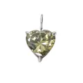 Peridot green heart crystal pendant in polished silver stainless steel setting - August Light Green - Silver