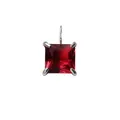 Princess cut square red gemstone pendant with silver stainless steel four-claw setting - 5x5mm / Steel - July Rose