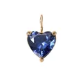 Golden heart-shaped sapphire blue crystal pendant charm for December birthstone jewelry - September Royal Blue - Gold