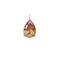 Eleganter orangefarbener Zirkon-Anhänger in 14K vergoldeter Krappenfassung für DIY - Champagner - Gold