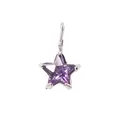 Star-shaped stainless steel pendant with a purple crystal gemstone and silver bail - June Purple Star - Steel Style (YPS3015)