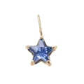Gold-plated star pendant featuring a deep blue faceted crystal stone with a top hook - September Royal Blue Star - Gold Style (YPS3015)