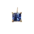 Minimalist square princess cut deep blue gemstone pendant with golden four-prong setting - 5x5mm / Gold - September Royal Blue