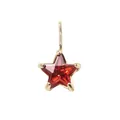 Pendente a stella a pentagramma con finitura dorata e cristallo rosso sfaccettato - Gennaio Rosso (Solo Ciondolo) / 1 Pezzo/Confezione (5x5mm) / Oro