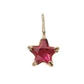 Star-shaped gold stainless steel pendant with a faceted red crystal and hook - July Rose Star - Gold Style (YPS3015)