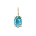 Elegante ciondolo con gemma blu ovale e montatura dorata a 4 griffe per gioielli raffinati - Dicembre Blu Lago - Oro